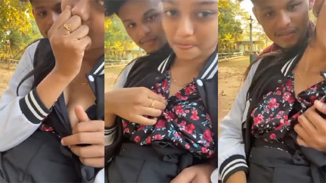 Sweet School Girl Outdoor – Boobs Play BF Hard